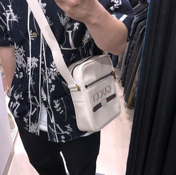 GUCCI Signature Vintage-Logo Crossbody Bag Ivory 523591C050904 148410559