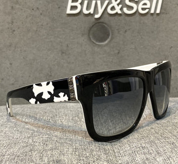 CHROME HEARTS SLHORE ホーンフレーム サングラス セメタリー ブラックホワイトC102804 148410593