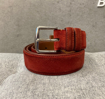 Loro Piana Suede Belt Red H101018 148410596