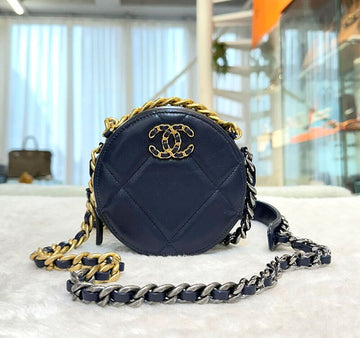 CHANEL 19バッグ ミニクロスバック ネイビー 30番F021607 148576466