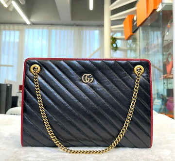 GUCCI マモント ディアゴナル 2.0 チェーン ショルダーバッグ ブラック/レッド 524592 148576499