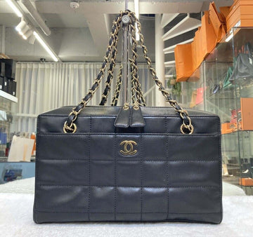 CHANEL Chocobar Ketten Schultertasche Schwarz mit Goldbeschlägen 7. Reihe H012002 148576522