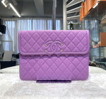 CHANEL コスメティック・キャビア・クラッチ・パープル・ニューミディアム・29番・H090503 148576559