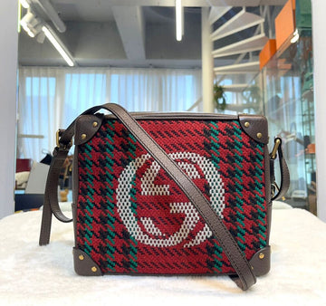 GUCCI GGインターロッキング エンボス ハウンドトゥース ショルダーバッグ 626363 148576601