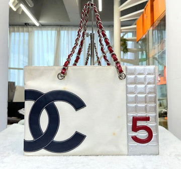 CHANEL Vintage Canvas NO.5 Shopper Bag 7th Series G070605 148576689