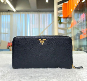 Prada Saffiano Vitello Gold Metal Long Wallet Black 1ML348G111105 148576712