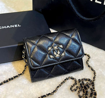 CHANEL Unused Classic Pearl CC Logo WOC Black E111801 148576718