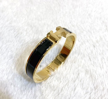 Hermes Click H Gold Black Bracelet H051704 148576810