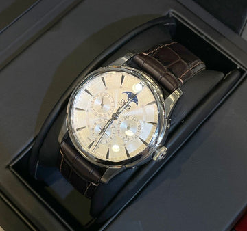 ORIS Atelier Mondphase Chrono Automatik Lederarmband Uhr 781-7703-4051 148576949