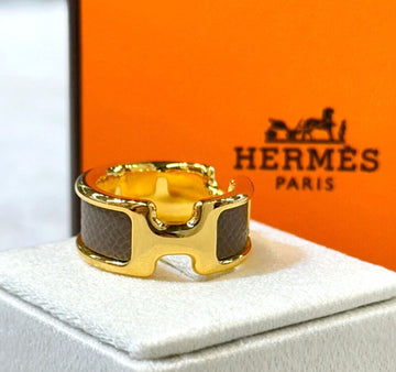 HERMES Olympusring Klein Etoupe mit Gold G061703 148576983