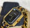 CHANEL Premier Lock Gold Chain Watch Large Black/Gold E051201 148577067 [P]