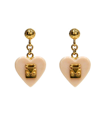 Louis Vuitton Lockme Heart Gold Earrings 39593 148583109