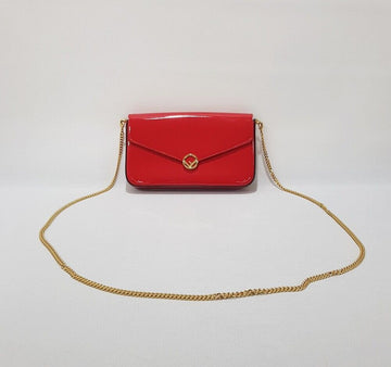 Fendi F Logo Patent Chain Shoulder Bag WOC 8BS032 148620961