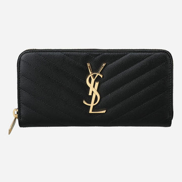 SAINT LAURENT Matelassé Monogram Geldbörse Schwarz 358094 BOW01 1000 148723673