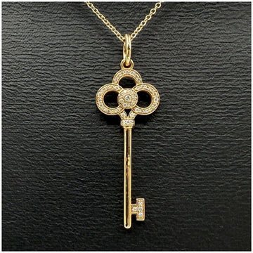 TIFFANY & CO ティファニー クラウン キー ダイヤモンド ネックレス 111925033 148978630