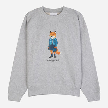 Maison Kitsune Dressed Fox Women's Sweatshirt Grey PW00316KM0341 H120 149096180
