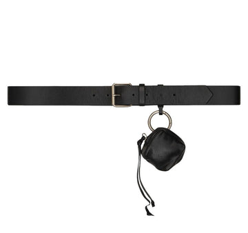 Dries Van Noten Leather Pouch Belt Black 222021405101900 34995302