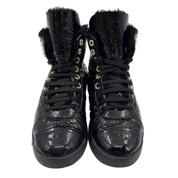 CHANEL Patent Lambskin High-Top Sneakers (G35079) 149249293