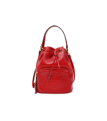 Prada Red Leather Bucket Bag 42557 149334175