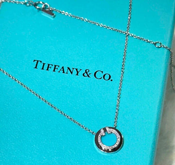 Tiffany & Co Tiffany WG Turquoise Circle Diamond Pendant Necklace H112802 149334354
