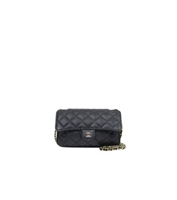 CHANEL Black Caviar Foldable Chain Shoulder Bag 43416 149403823