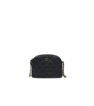 CHANEL Mini schwarzer Caviar-Leder Halbmond Kettenumhängetasche 41742 149528832
