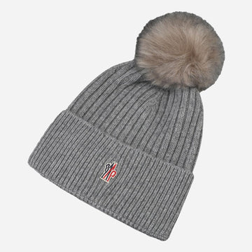 Moncler Pom Pom Logo Patch Beanie Gray 3B00010 M1223 930 149544615