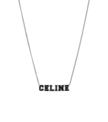 Celine Black University Silver Necklace 43361 149582828