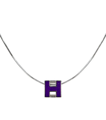 HERMES Lila Käfig Silber Halskette 43529 149582874