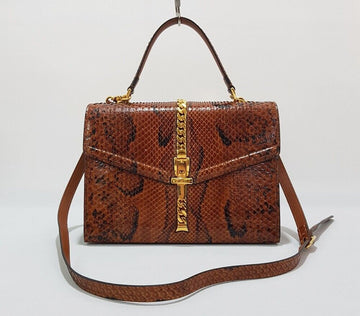 GUCCI シルビ 1969 パイソン スモール トップハンドルバッグ 24050780 78577418