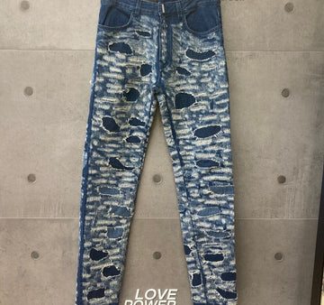 GIVENCHY Zerrissene Denim-Hose Mittelblau BM50ST50QCH061107 148409999