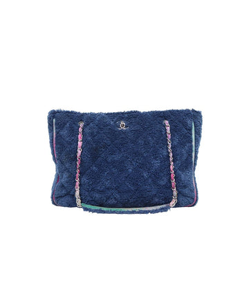 CHANEL Navy Shearling Quilted Shoulder Bag 43339 149718557