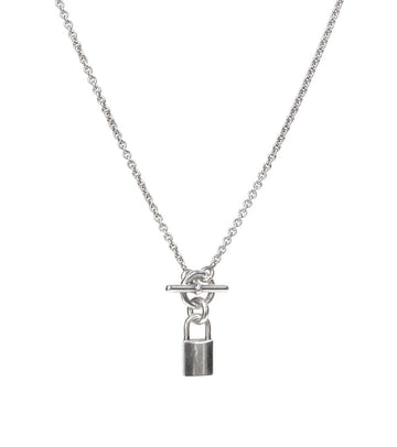Hermes Silver Amulet Lock Necklace 44381 149722516