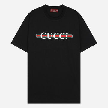 GUCCI Druck Baumwoll-Jersey T-Shirt Schwarz 788093 XJGL6 1082 149829162
