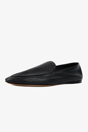 The Row Black Leather Flat Loafers F1559L59 1472 139105062