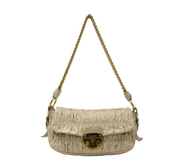 PRADA ベージュ シュリンク チェーン ショルダーバッグ 11004 149898255