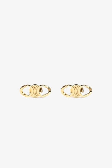 Celine Triomphe Gourmet Gold Finish Brass Earrings 460BL6BRA 35OR 1391 139105192