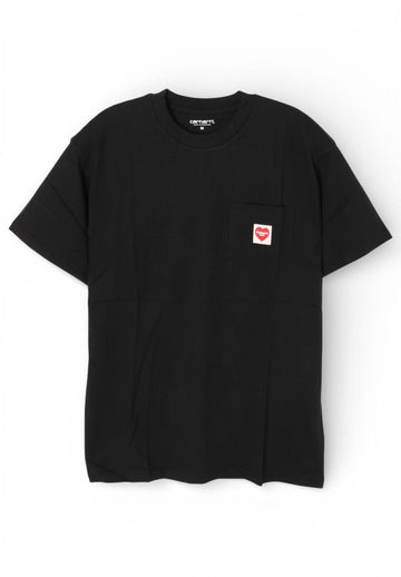 CARHARTT WIP Pocket Herz T-Shirt Schwarz-Rot I032128 1V2XX 138387256
