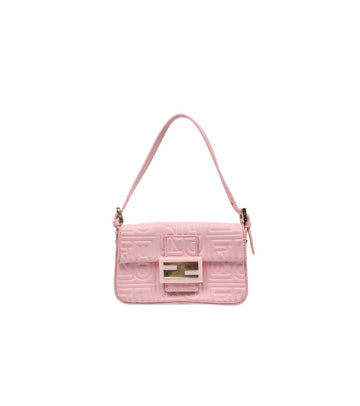 Fendi Pink Logo Embossed Baguette Shoulder Bag 44444 149960718