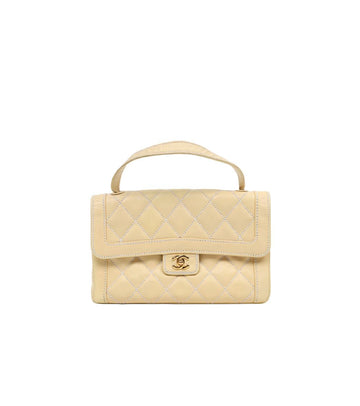 CHANEL Yellow Wildstitch Flap Top Handle Bag 43322 149961021