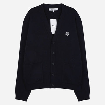 MAISON KITSUNE 5F Fox Head Milano Lambswool Cardigan Navy PM00510KT1180 0413 149961997
