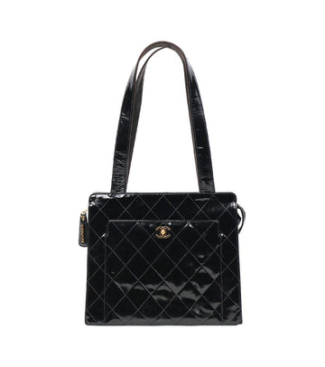CHANEL ブラック パテント ショルダーバッグ 43378 149984266