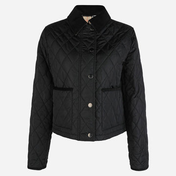 BURBERRY 6S オールドハム レディース キルティング クロップジャケット ブラック 8107465 C1900 150258451