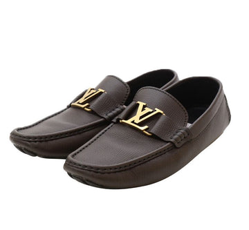 LOUIS VUITTON レザー ドライビング ゴールドロゴ ローファー 8サイズ 7279398074 79673567