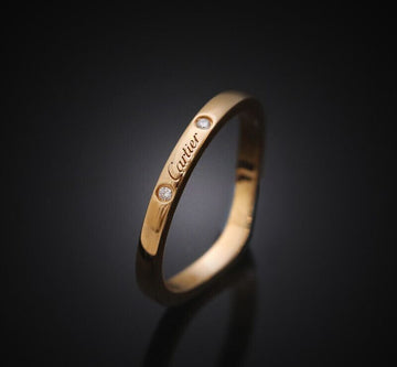 Cartier 18K Ballerina Wedding Band 18K Rose Gold Diamond 3P 49 2MM 7241678682 75683758