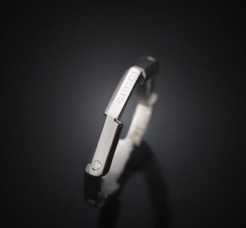 Gucci Link to Love Platinum Diamond 7P 9 Ring 2MM 7241691460 75683731
