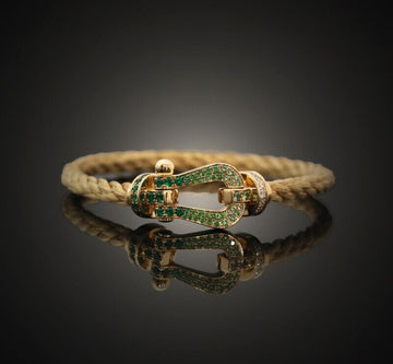 Fred 18k 0J0002 Fostene Large Bracelet 18K Yellow Gold Emerald 138173037