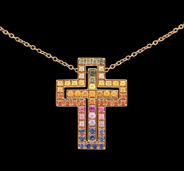 Damiani 18k Belle Epoque 18K Rose Gold Rainbow Necklace 20084310 118695215