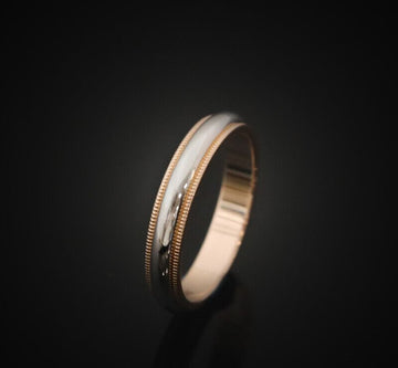 Tiffany & Co 18K Milgrain Combo 18K Rose Gold Platinum Size 20 4MM 7675766749 141273251