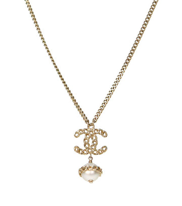 CHANEL Perlen-Drop CC Gold Necklace 45422 150357279